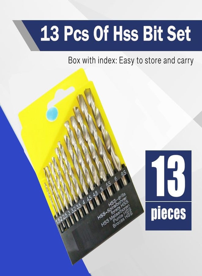 Inditrust High Speed Steel 13 Pcs Of Hss Bit Set For Drilling Wood, Steel, Plastic And Wall 1.5-6.5 Mm, Straight - Image 2